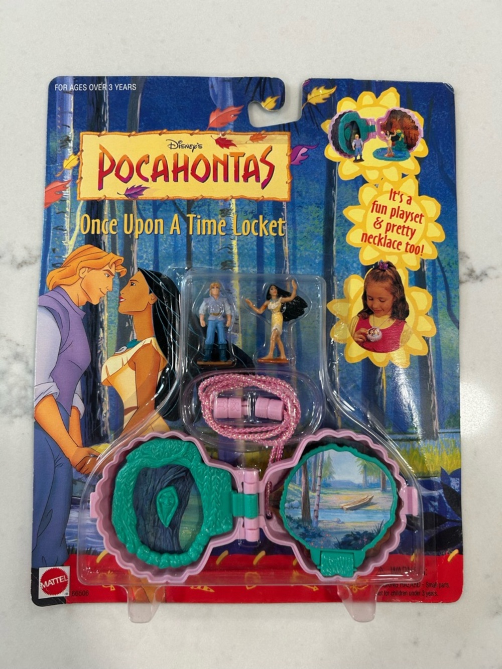 Vintage 1994 Disney Pochahontas “Once Upon A Time” Locket New on Card (Sealed)